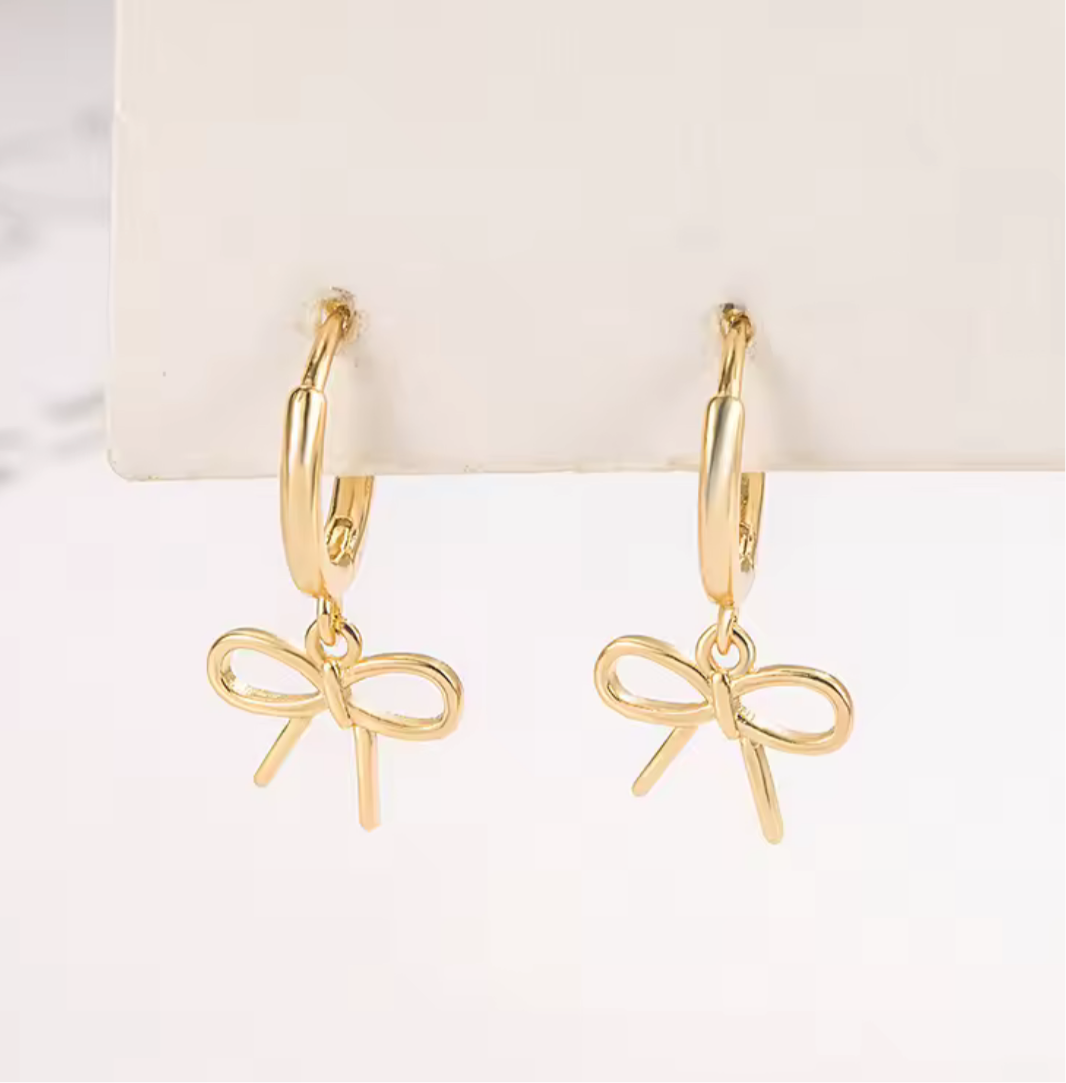Gold Bow hoops