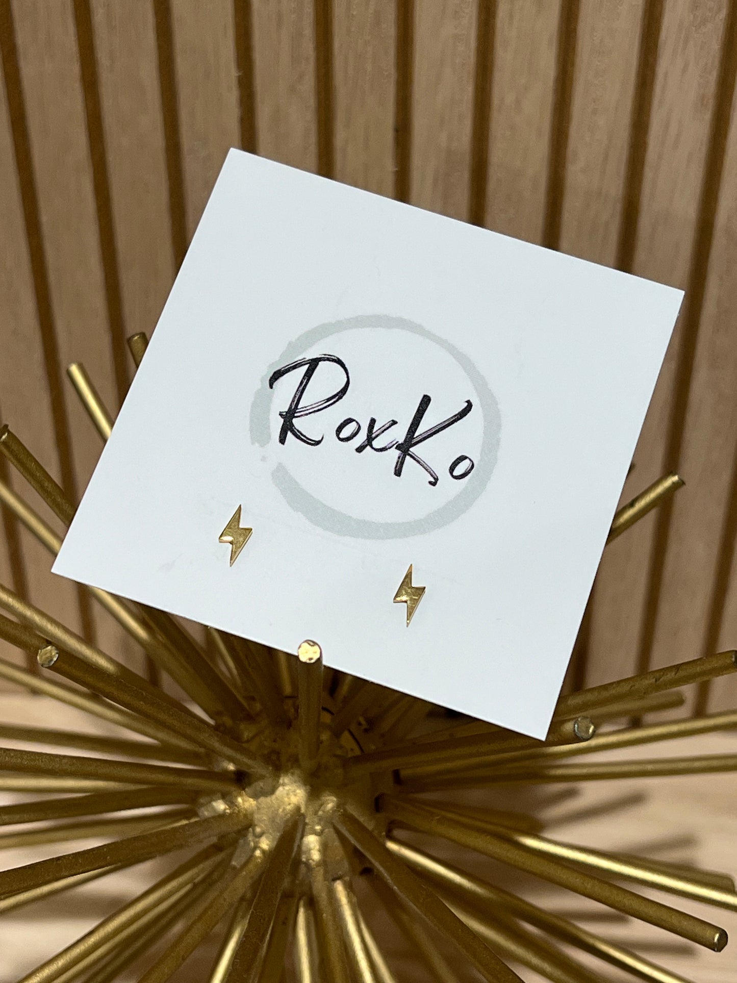 Stacker: Gold Lightning Bolts (screw backs)