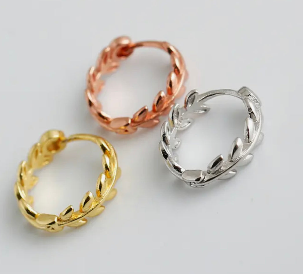 Huggies Sterling Silver Leaf Design