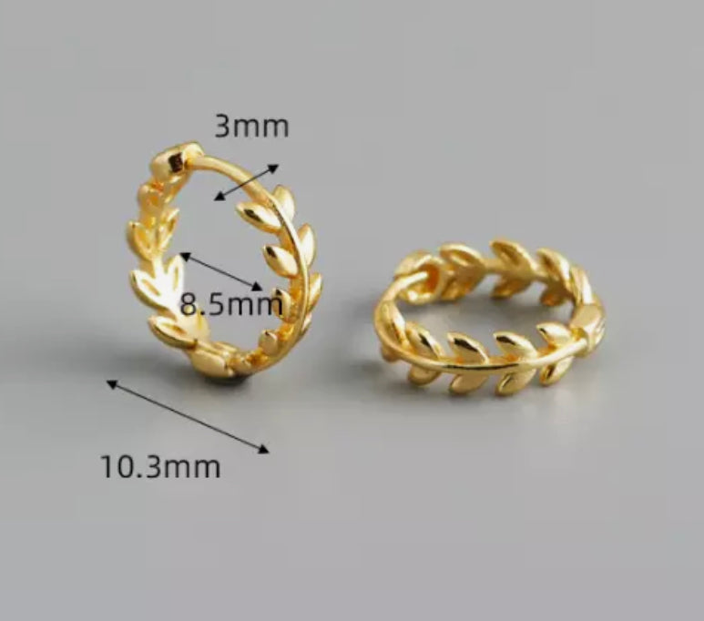 Huggies Sterling Silver Leaf Design