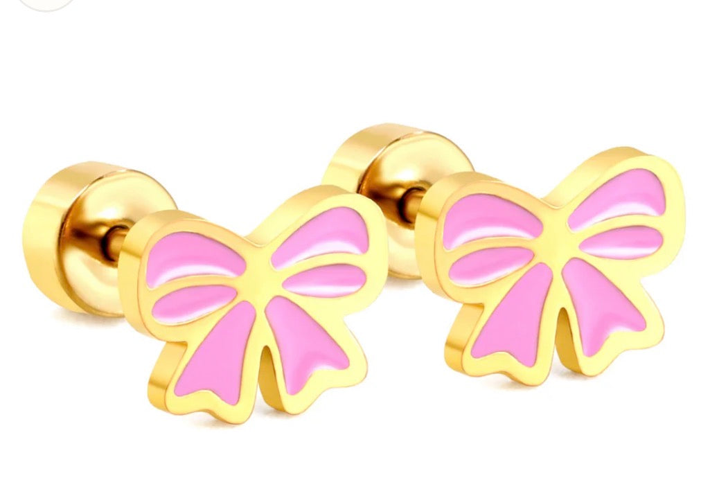 Bows-pink and gold