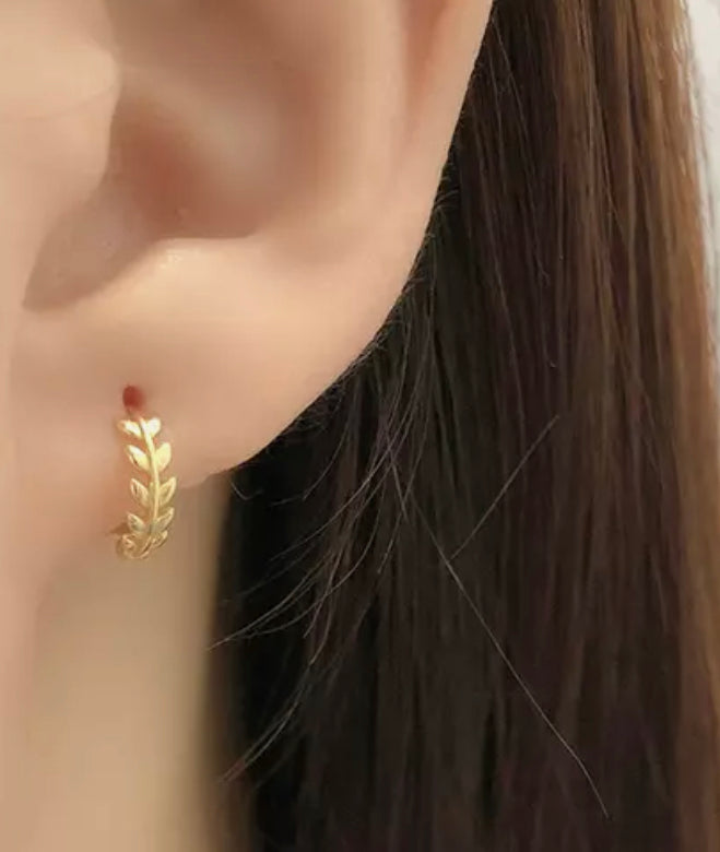 Huggies Sterling Silver Leaf Design